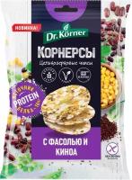 Чипсы цельнозерновые кукурузно-рисовые DR. KORNER Корнерсы с горошком, фасолью и киноа, 50г - 3 шт