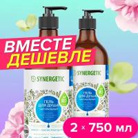 Спайка-Натуральный биоразлагаемый гель для душа SYNERGETIC кокос и масло макадамии, 750 мл