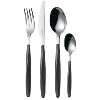 Набор из 24 столовых приборов Guzzini Cutlery My Fusion, черный