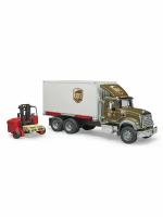 Bruder 02828 MACK Granite UPS logistics truck with forklift