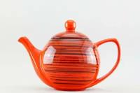 Чайник заварочный 1200 мл Борисовская керамика Элегант Оранжевая полоска