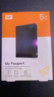 5 ТБ Внешний HDD Western Digital My Passport, WDBYVG/WDBPKJ, USB 3.2 Gen 1, черный