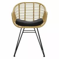 Стул садовый Vetle Round кресло для сада с металлическим основанием и мягкой подушкой для дома и улицы, ротанг