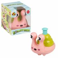 инерционная игрушка 1TOY Покатушки Весёлая Улитка цвет розовый