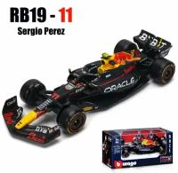 Коллекционная модель гоночного болида Формула-1. Масштаб 1/43. "Bburago". Команда "Red Bull" RB19 (№11 Серхио Переc). Модель сезона 2023 года