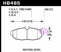 Колодки тормозные HB485N.656 HAWK HP Plus задние Mustang 2008->