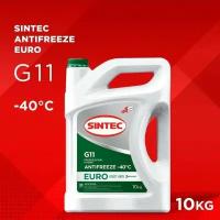 Sintec ANTIFREEZE SINTEC EURO G11 -40, силикатный антифриз 20кг для двигателя автомобиля, охлаждающая жидкость в авто, зелёный, готовый к применению