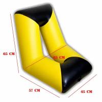 Сиденье кресло надувное в лодку / байдарку (черно-желтый)