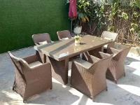 Комплект садовой мебели из ротанга Barcelona на 6 персон, светло-коричневый