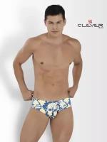 Мужские плавки синие с принтом Clever Moda FORTUNE SWIMSUIT BRIEF 116103 M (46)