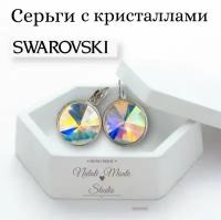 Серьги Swarovski, размер/диаметр 14 мм, кристаллы Swarovski