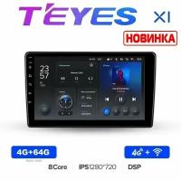 Магнитола универсальная Teyes X1 4G 4/64Гб с экраном 10 дюймов, ANDROID 10, 8-ми ядерный процессор, IPS экран, DSP, 4G модем