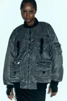 Куртка-бомбер oversize с накладными карманами Befree 2411601423-37-L