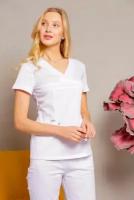 Медицинская одежда Блуза медицинская хирургическая белая Альфа доктор стиль Спецодежда для медика