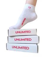 Носки UNLIMITED, размер 41-44, белые 5 пар в наборе