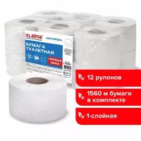 Бумага туалетная первая цена 130м, LAIMA (T2) UNIVERSAL, 1-слой, серая, комплект 12 рулонов, 112501