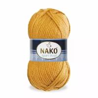 Пряжа Sport wool Nako, горчица - 10129, 25% шерсть, 75% премиум акрил, 5 мотков, 100 г., 120 м