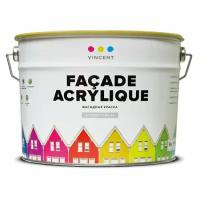 VINCENT FACADE ACRYLIQUE F 2 краска фасадная, суперстойкая, матовая, база C (0,7л)