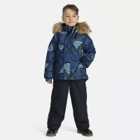 Зимний комплект для мальчика Huppa WINTER (куртка+полукомбинезон) р.116 синий с принтом