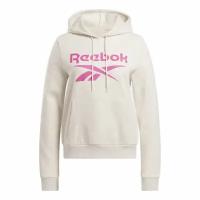 Толстовка Reebok для женщин, Размер:XS, Цвет:бежевый, Модель:REEBOK IDENTITY BIG LOGO FLEECE HOODIE