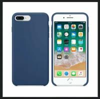 Apple iPhone 8 Plus / 7 plus, 7+, 8+, под оригинальный темно-синий чехол, эпл айфон 8 плюс, 7 плюс Silicone case, замша