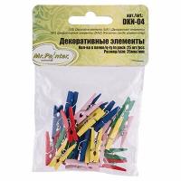 Декоративные прищепки Mr Painter 2,5 см, 25 штук, Яркое ассорти