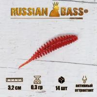 Силиконовые приманки Russian Bass - Шумный 1.3" 32мм (14шт/уп) цвет #022, активный аттрактант. Танта