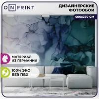 OnPrint Фотообои на стену бумажные Синий Мрамор для комнаты гостинной Incredible Ink 400х270