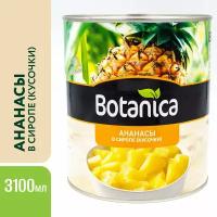 Ананасы консервированные, кусочки в сиропе, Botanica, 3100 мл