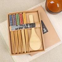 Набор бамбуковых палочки для еды и деревянная ложка