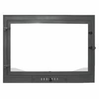 Дверца каминная Мета Промо 700 660х517 мм со стеклом чугунная топочная