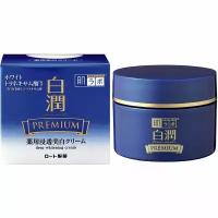 Rohto HADA LABO Shirojyun Premium Отбеливающий питательный увлажняющий крем для лица с Витаминами С и Е, 2мя типами гиалуроновой кислоты банка 50 гр