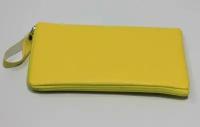 Универсальный чехол (кожзам) на молнии для телефона размером 9:17 см (+- 1,5)см желтый