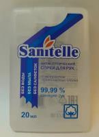 Sanitelle Спрей для рук антисептический с экстрактом хлопка, 20 мл, 1 шт