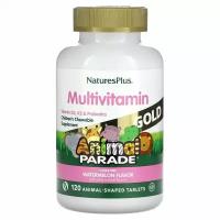 NaturesPlus, Source of Life Animal Parade Gold, жевательная мультивитаминная добавка для детей, со вкусом арбуза, 120 таблеток