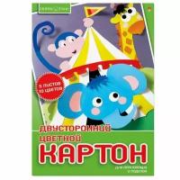 Картон цветной двустор. мелов. А4 5л.10цв. Хобби тайм 11-405-241 д