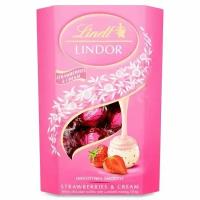 Конфеты LINDT LINDOR Strawberries & Cream Клубника-Крем 200г