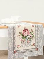Дорожка для стола Le Gobelin Розы Дамаск цветы, 40х100 см