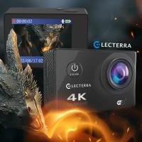 Экшн камера Electerra 2К Super HD 30 fps (4К с интерполяцией). Водонепроницаемый кейс, набор креплений. Экшен камера, черная