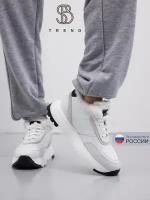 Кроссовки кожаные зимние с мехом, SB TREND, белые, 37 р-р