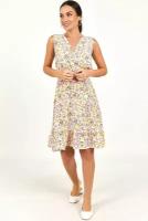Женское платье с цветочным принтом без рукавов с V -образным вырезом и эластичной резинкой на талии s