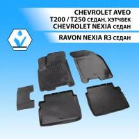Комплект ковриков в салон RIVAL 11001004 для Daewoo Nexia, Chevrolet Aveo, Chevrolet Nexia, 5 шт. черный