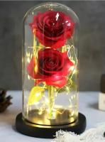 Роза вечная в колбе ночник светильник для декора дома