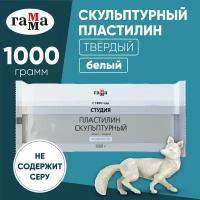 Пластилин ГАММА Студия твердый белый 1000 г (2.80.Е100.003.1) 1 цв