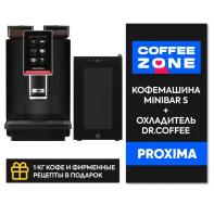 PROXIMA MiniBar S + В подарок охладитель СM-C1: готовая кофейная зона для офиса для кофе на живом молоке COFFEE ZONE Профессиональная супер автоматическая кофемашина и холодильник для молока DR.COFFEE бесплатно