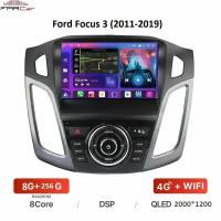 Штатная магнитола для Ford Focus 3 (2011-2019) на Android 10 (8gb/256gb/WiFi/BT/GPS/DSP/QLED/4G)