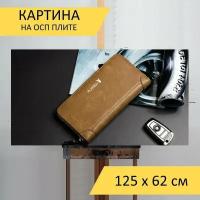 Картина на ОСП 125х62 см. "Кошельки, сумки, бумажник" горизонтальная, для интерьера, с креплениями