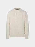 Свитер BONSAI Knit Cinille Crewneck Sweater, размер L, белый, экрю