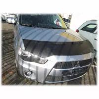 Дефлектор капота Кожаный для MITSUBISHI OUTLANDER 2 2005 -2009 II (Митсубиси Аутлендер)