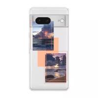 Силиконовый чехол на Google Pixel 7 / Гугл Пиксель 7 "Sky collage", прозрачный